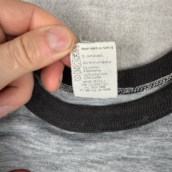 Aerosmith Shirt Mens Large Gray Vintage Permanent Vacation Tour 1987 Raglan Rock - Picture 4 of 10